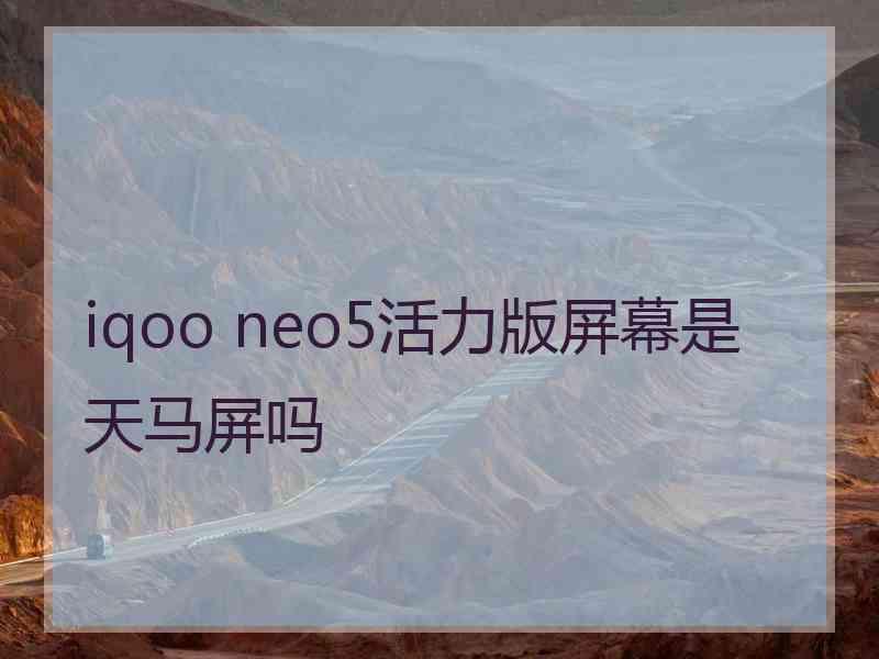 iqoo neo5活力版屏幕是天马屏吗