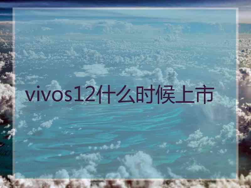 vivos12什么时候上市