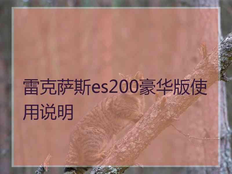 雷克萨斯es200豪华版使用说明