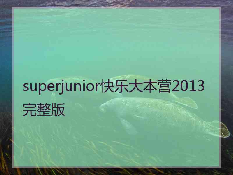 superjunior快乐大本营2013完整版