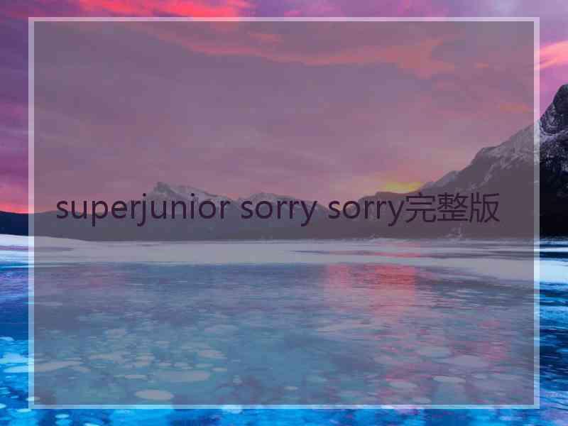 superjunior sorry sorry完整版