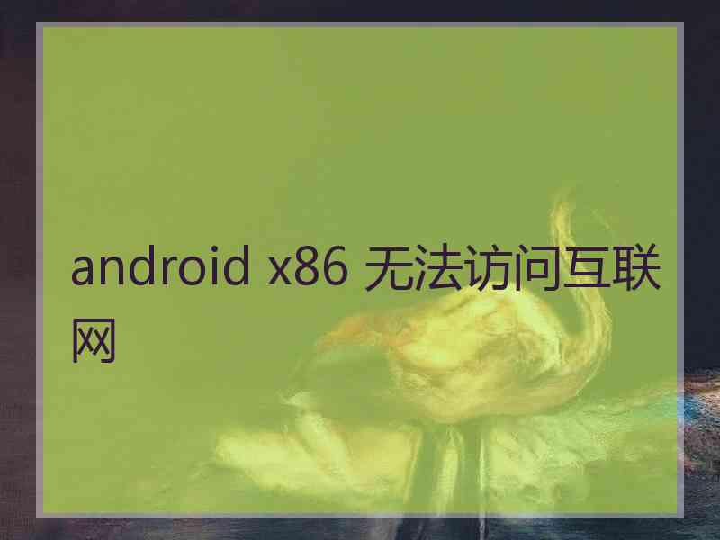 android x86 无法访问互联网