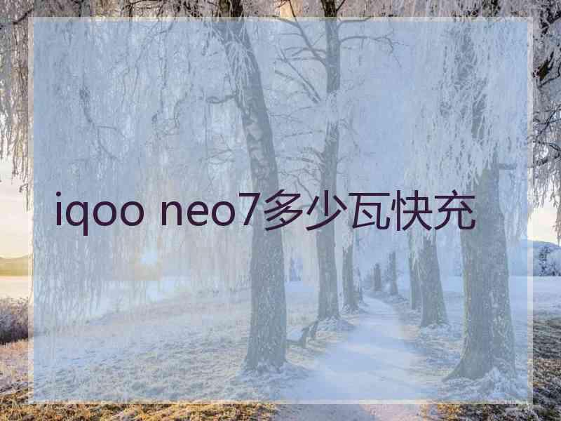 iqoo neo7多少瓦快充