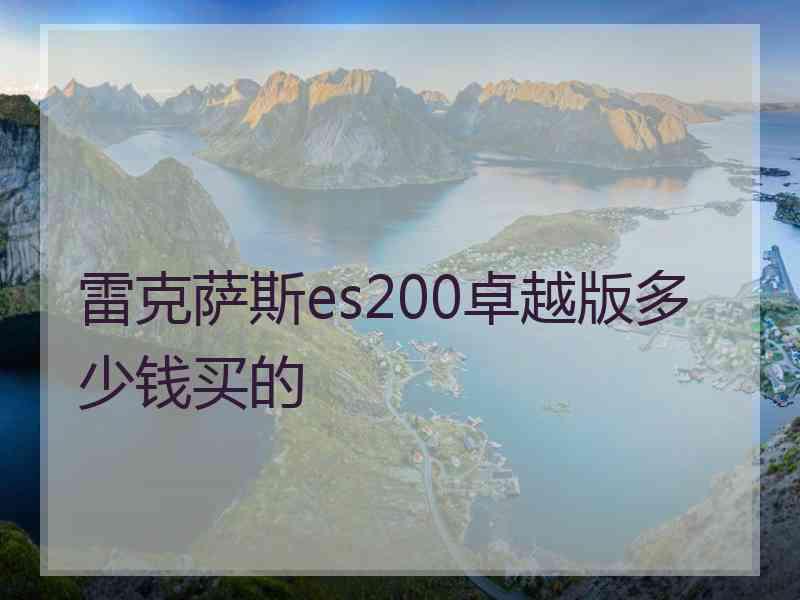 雷克萨斯es200卓越版多少钱买的