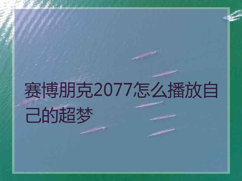 赛博朋克2077怎么播放自己的超梦