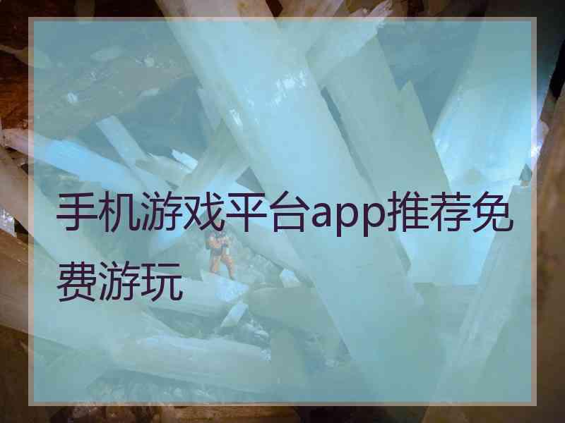 手机游戏平台app推荐免费游玩