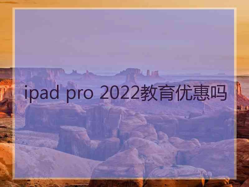 ipad pro 2022教育优惠吗