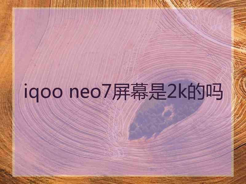 iqoo neo7屏幕是2k的吗