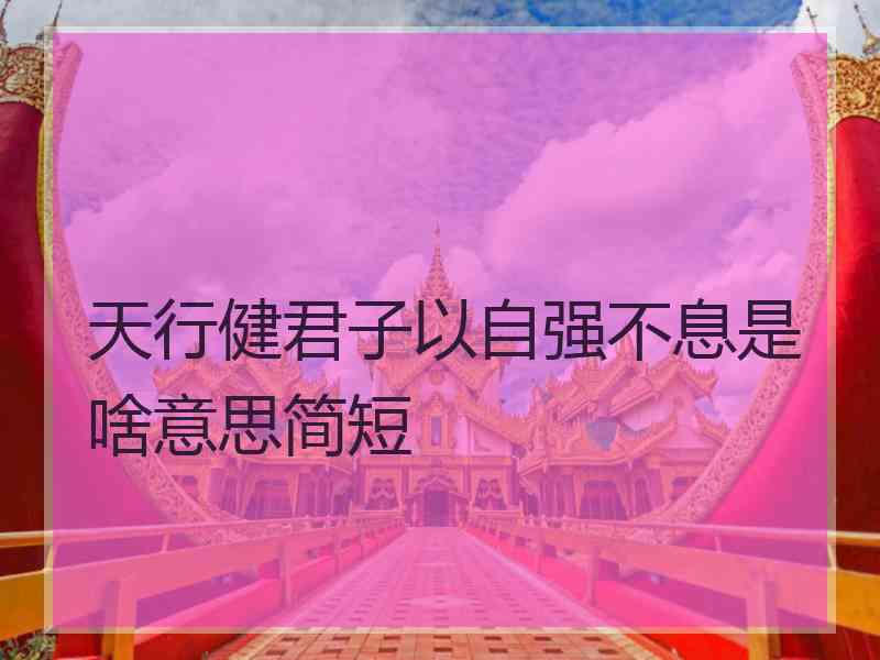 天行健君子以自强不息是啥意思简短