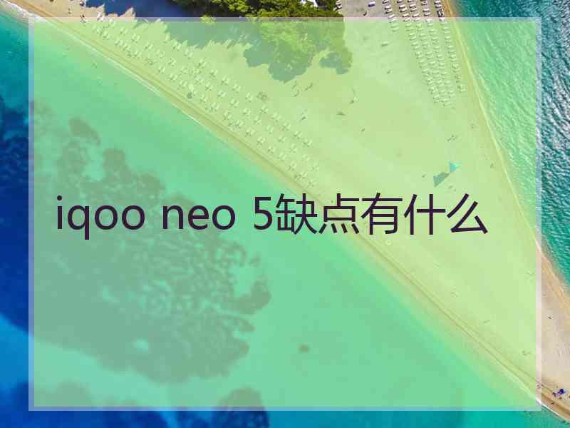 iqoo neo 5缺点有什么