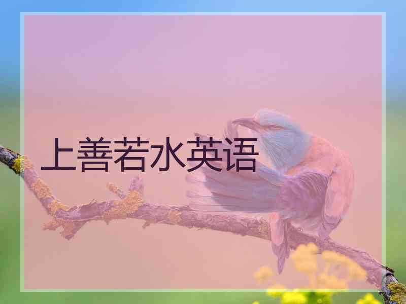 上善若水英语