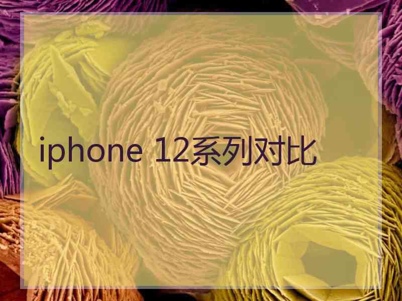 iphone 12系列对比