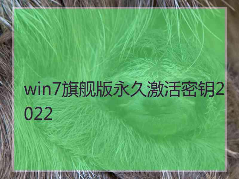 win7旗舰版永久激活密钥2022