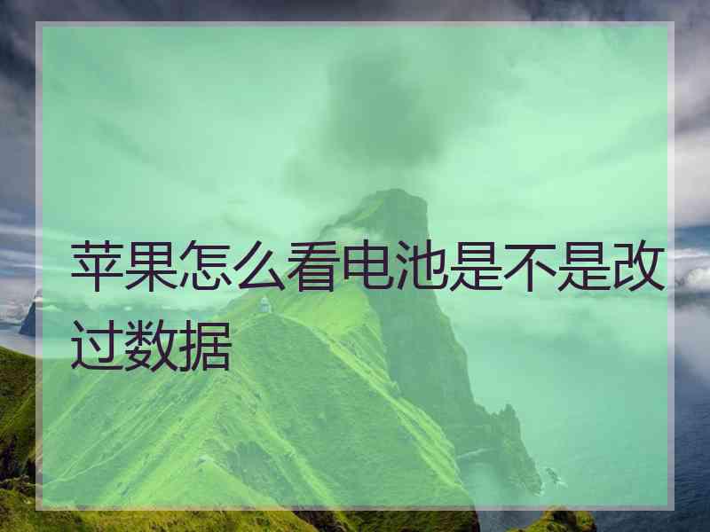 苹果怎么看电池是不是改过数据