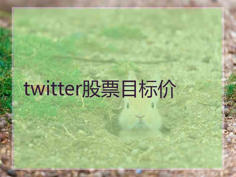 twitter股票目标价