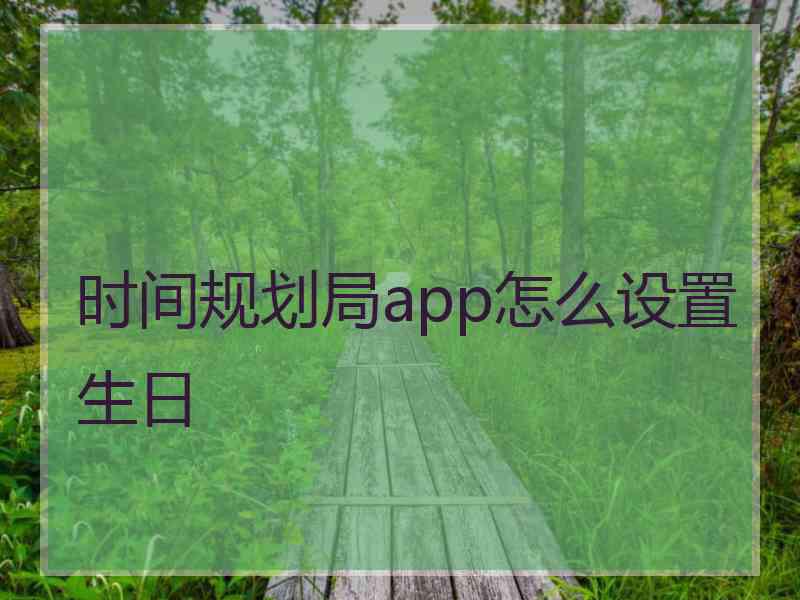 时间规划局app怎么设置生日