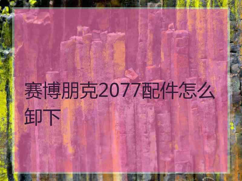 赛博朋克2077配件怎么卸下