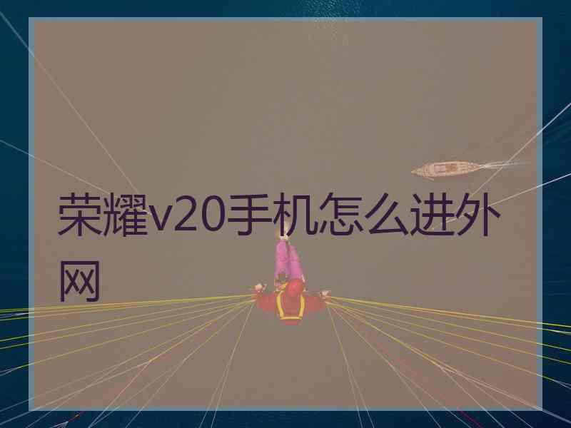 荣耀v20手机怎么进外网