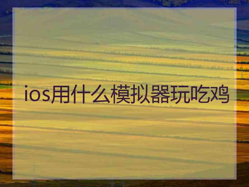 ios用什么模拟器玩吃鸡