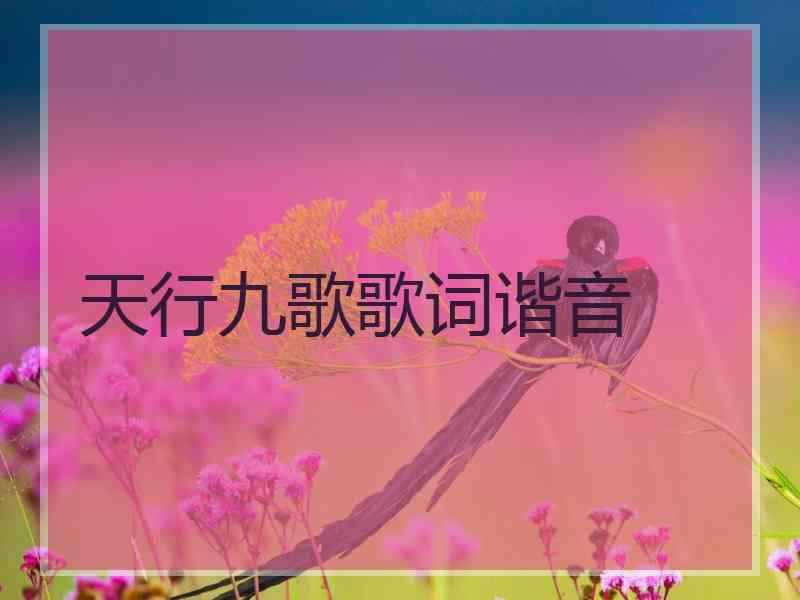 天行九歌歌词谐音