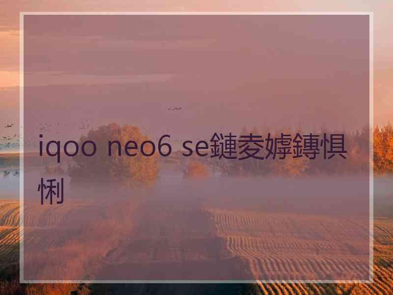 iqoo neo6 se鏈夌嫭鏄惧悧