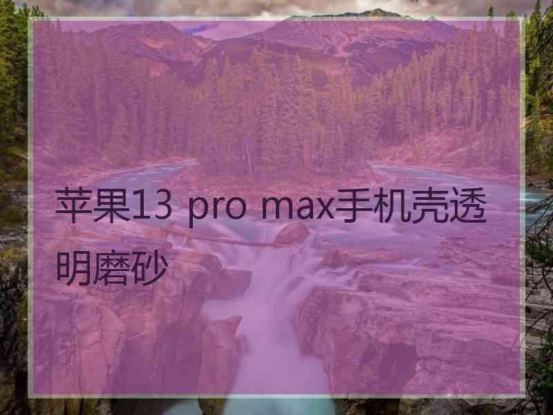 苹果13 pro max手机壳透明磨砂