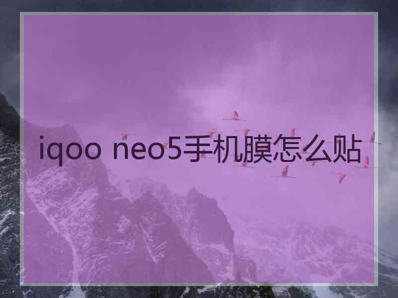 iqoo neo5手机膜怎么贴