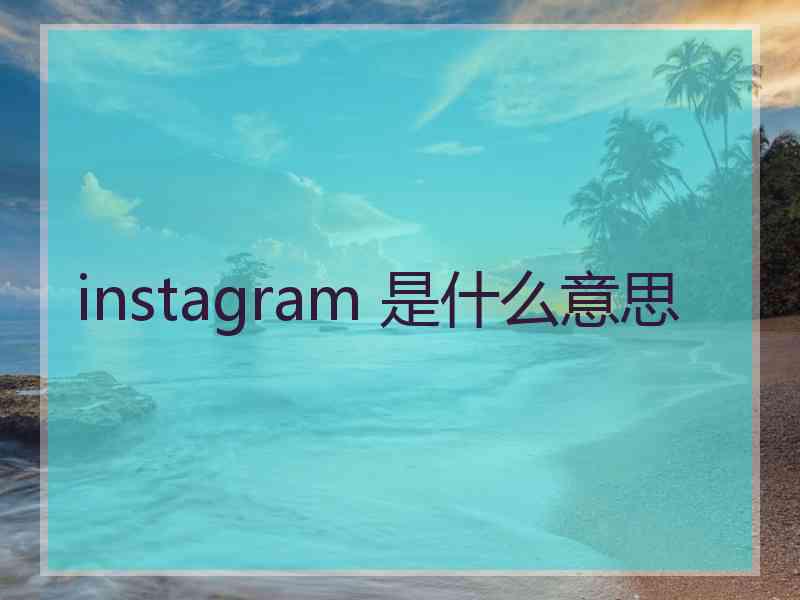 instagram 是什么意思