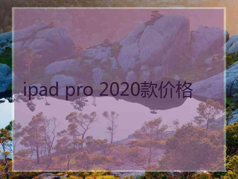 ipad pro 2020款价格