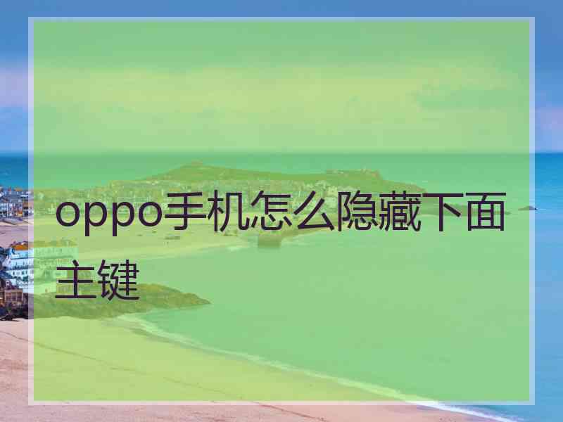 oppo手机怎么隐藏下面主键