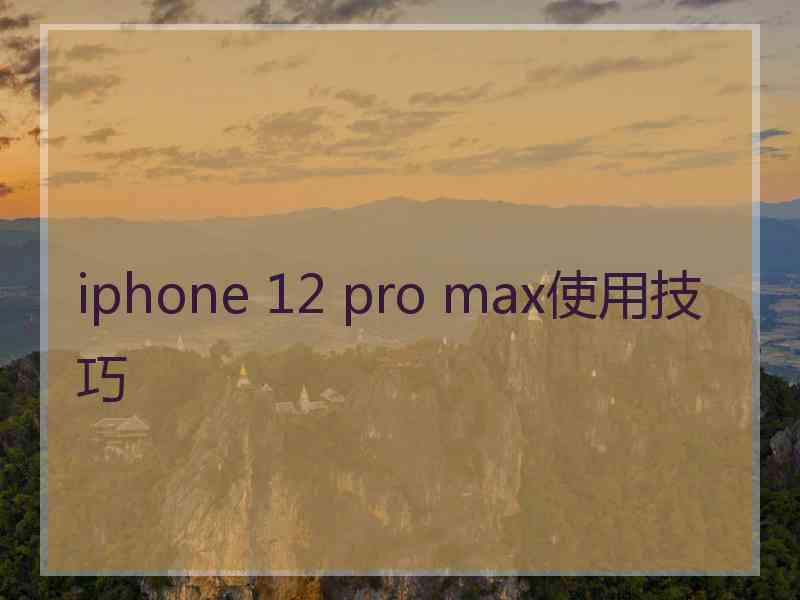 iphone 12 pro max使用技巧