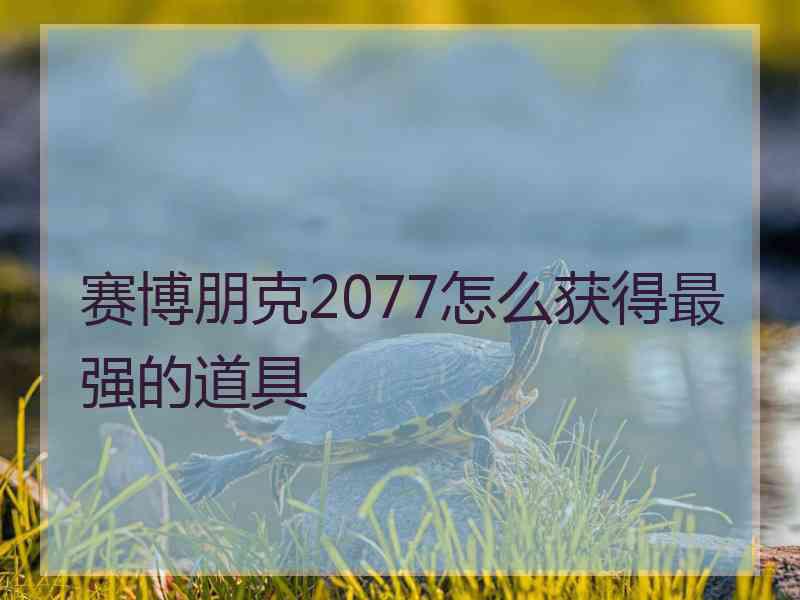 赛博朋克2077怎么获得最强的道具