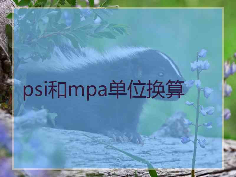 psi和mpa单位换算