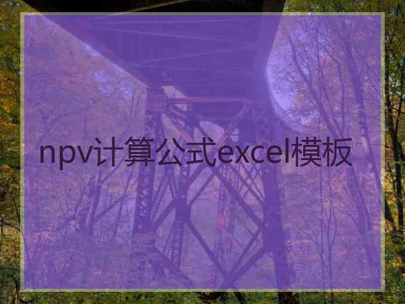 npv计算公式excel模板