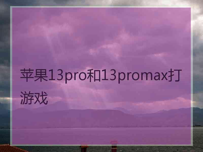 苹果13pro和13promax打游戏