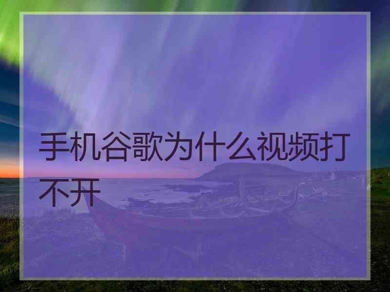 手机谷歌为什么视频打不开