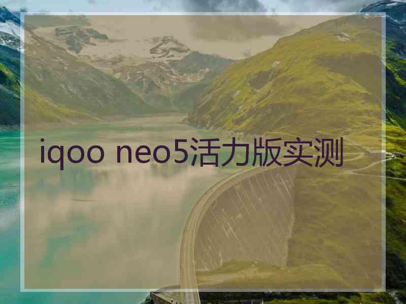 iqoo neo5活力版实测