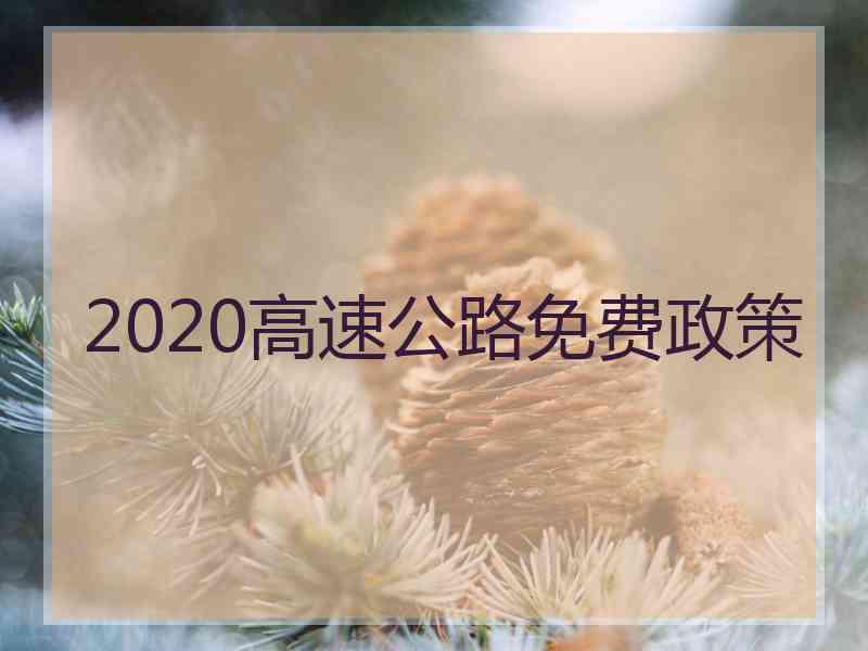 2020高速公路免费政策