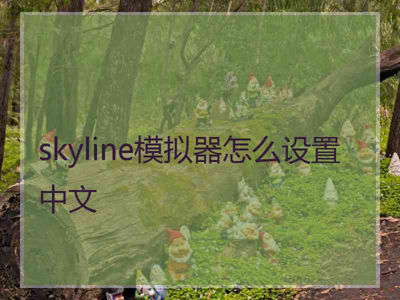 skyline模拟器怎么设置中文