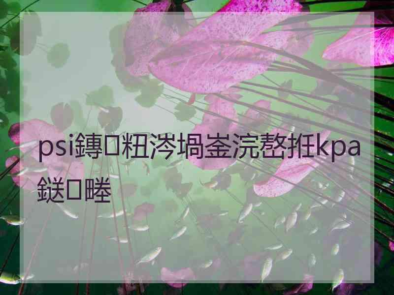 psi鏄粈涔堝崟浣嶅拰kpa鎹㈢畻