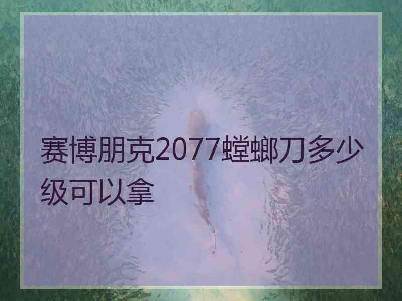 赛博朋克2077螳螂刀多少级可以拿