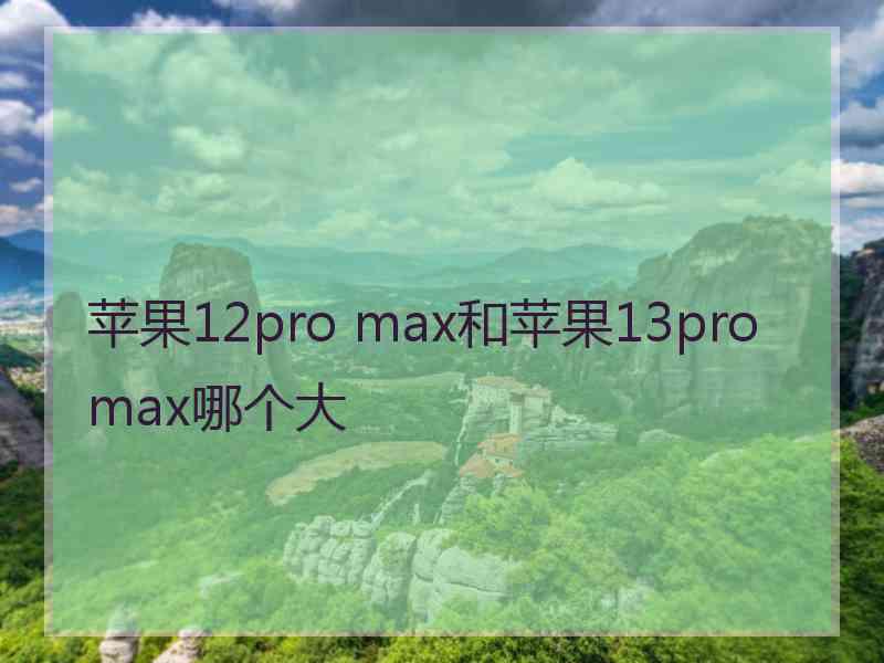 苹果12pro max和苹果13promax哪个大