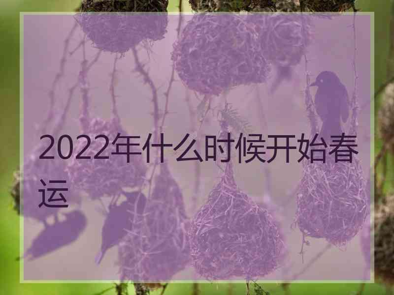 2022年什么时候开始春运