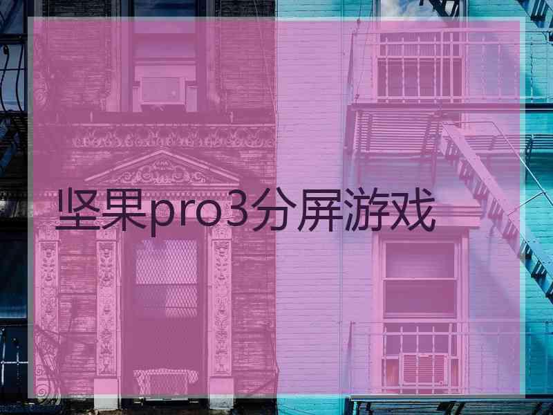 坚果pro3分屏游戏