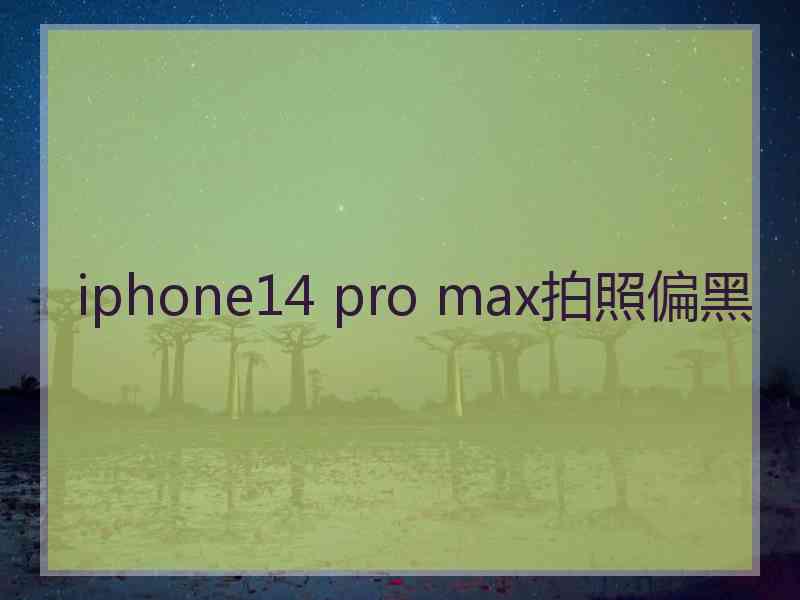 iphone14 pro max拍照偏黑