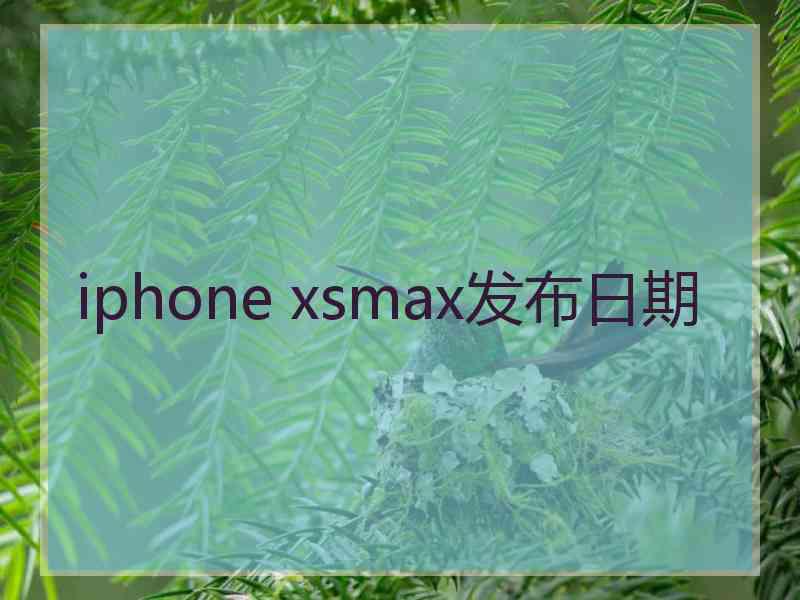 iphone xsmax发布日期