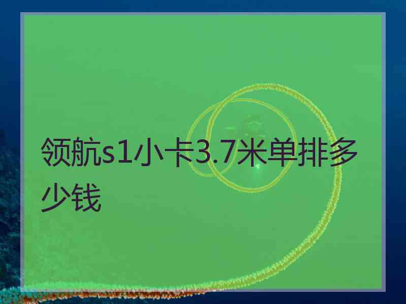 领航s1小卡3.7米单排多少钱