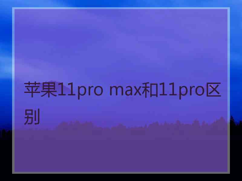 苹果11pro max和11pro区别