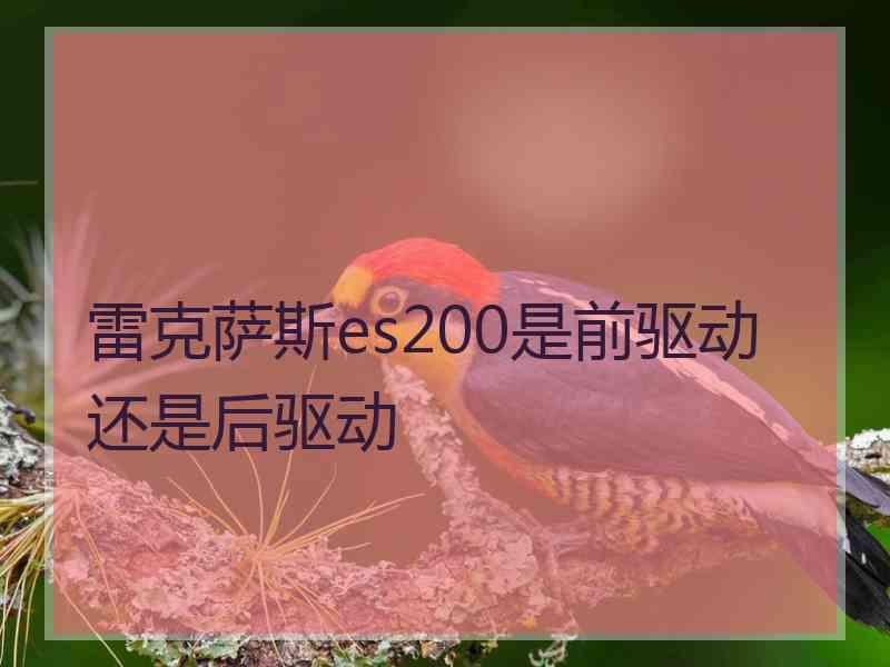 雷克萨斯es200是前驱动还是后驱动