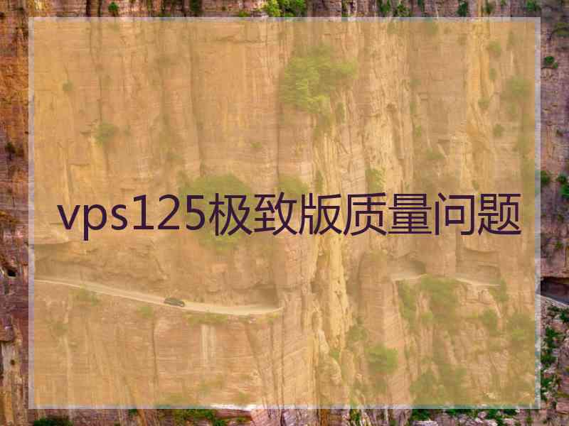 vps125极致版质量问题